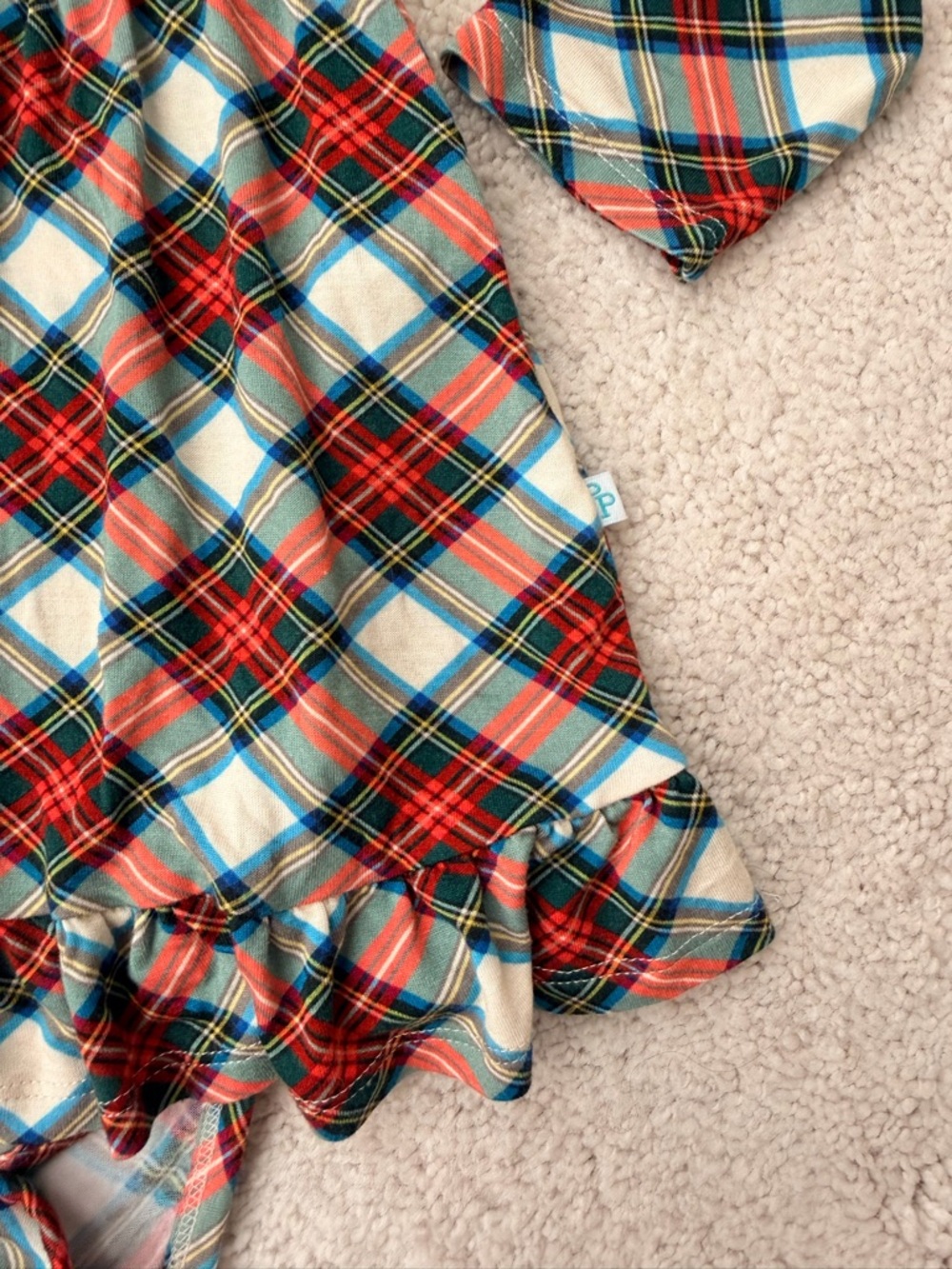 Posh Peanut Christmas Plaid Long Sleeve Bodysuit Dress - Picture 4 of 9